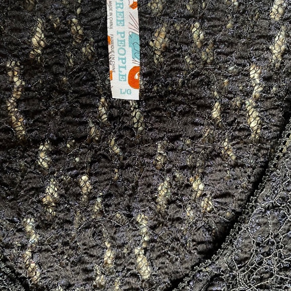 Free People Black Lace Babydoll Top Dress See Blouse Date Shirt Casual Spring - Picture 2 of 7